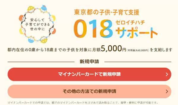 東京都の子育て支援「018サポート」　マイナンバーカードを使った新方式で申請受け付け開始