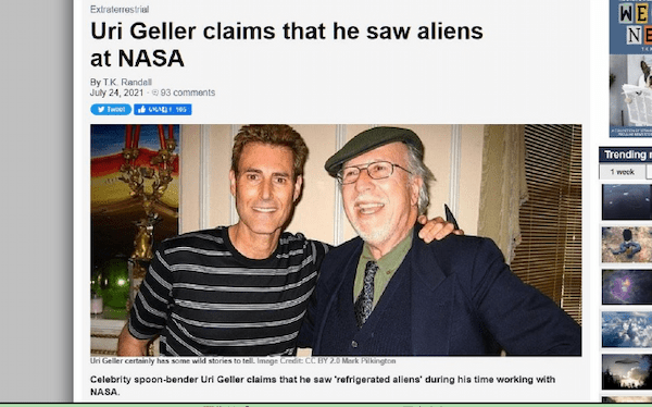 UFO=合成生物説が浮上! ユリ・ゲラーがNASAで遭遇した皮膚のような金属片とは?