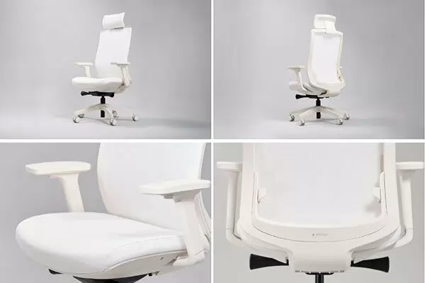 ゲーミングチェア「AIMchair」からホワイト、プレーヤーの前傾姿勢に寄り添う