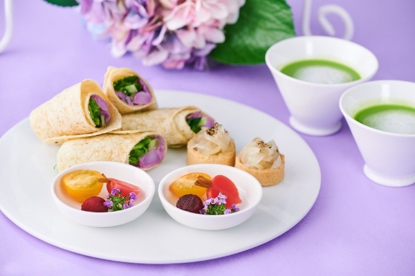【横浜】『花咲く紫陽花（あじさい）アフタヌーンティー』雨露にきらめく“紫陽花”イメージの和洋折衷スイーツを限定販売