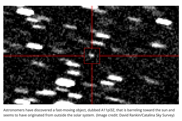 史上3番目の「恒星間天体」か?太陽系を貫く謎の訪問者「A11pl3Z」の画像2