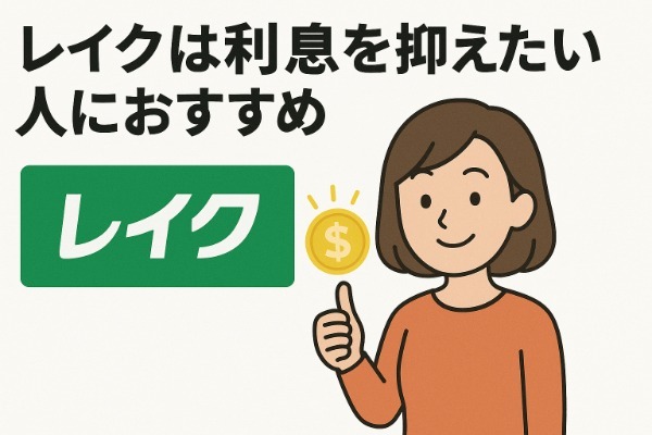 レイクは利息を抑えたい人におすすめ