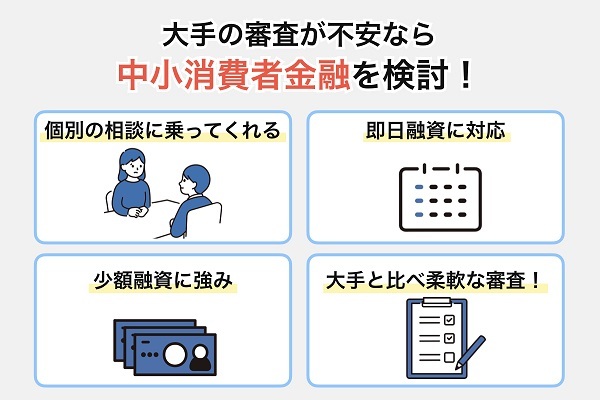 大手の審査に不安があるなら中小消費者金融