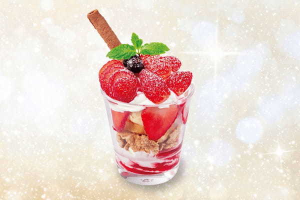 「ステーキのどん」2023年2月24日（金）より『たっぷりいちごフェア』としてデザート3品を全59店舗で販売開始。4年ぶりに「たっぷりいちごのブーケパフェ」も復活致します。