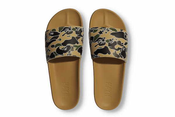 A BATHING APE × HAYN、POPなカモフラージュ柄がユニークなサンダル登場