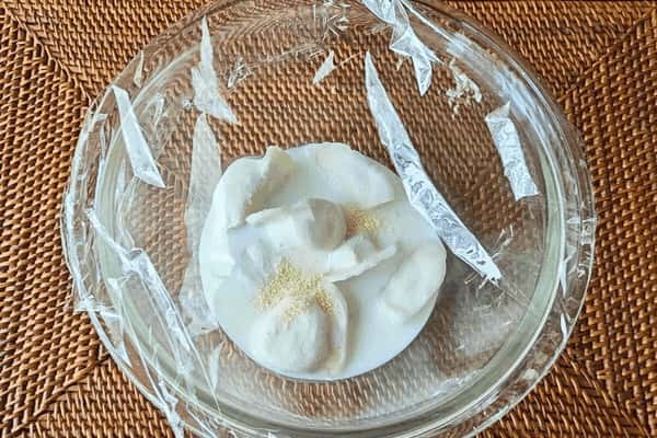 水餃子のみそクリームパスタ風・水餃子