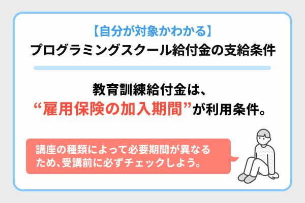 プログラミングスクール給付金の支給条件