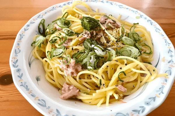 ワンパンねぎ塩ツナパスタ