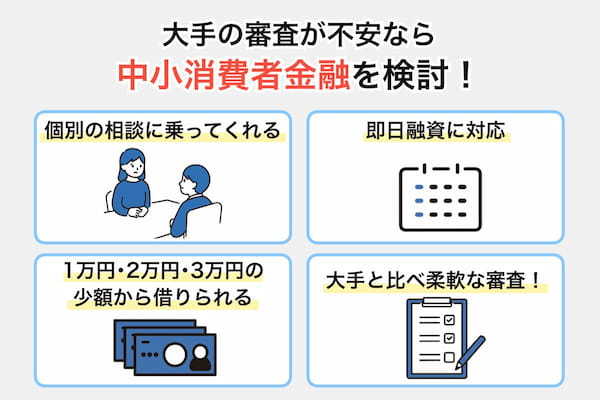 大手の審査に不安があるなら中小消費者金融