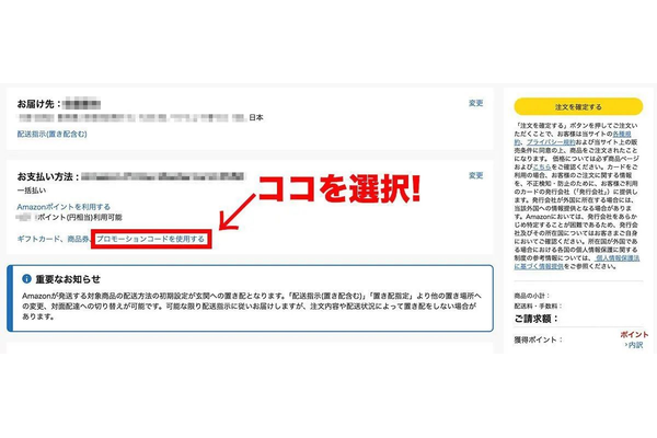 特別クーポン説明