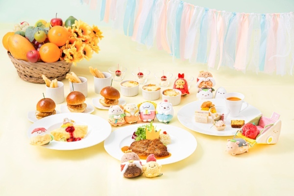 大好評のすみっコぐらしのスイーツブッフェに続いて、「ナイトスイーツブッフェ with すみっコぐらし」を開催!「たべもの王国」の世界観をスイーツ&お料理で表現!