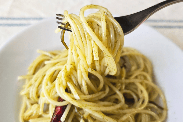 青のりと塩昆布のスパゲッティ・実食