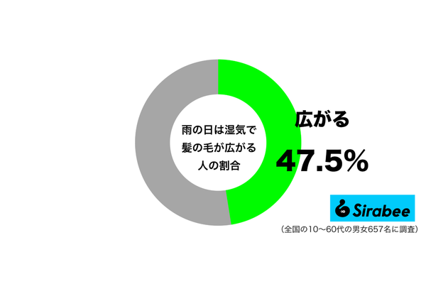 雨の日は湿気で髪の毛が広がるグラフ
