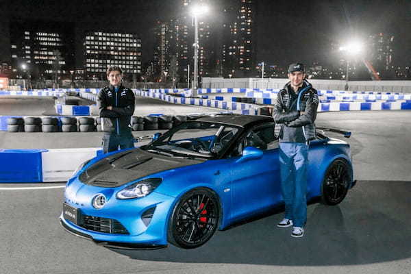 都内の電動カート施設をアルピーヌA110Rチュリニが駆け抜けた!アルピーヌF1ドライバー、そして2輪界のレジェントも登場