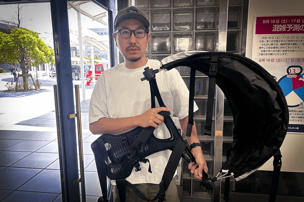 ハンズフリー背負える日傘