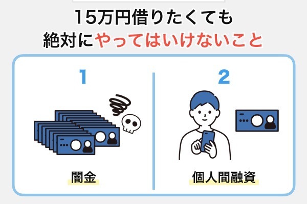 審査なしで15万円借りたくても絶対にやってはいけないこと