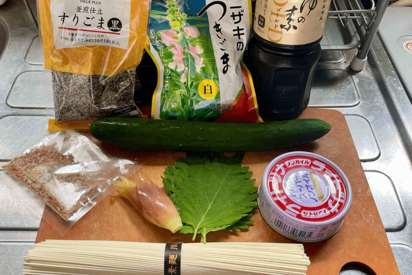 ツナときゅうりのスープそうめん