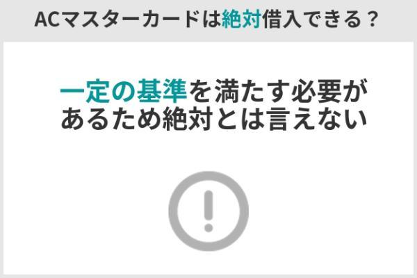 1.ACマスターカードは絶対借入できる？