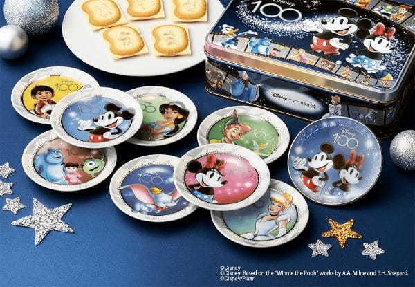 ディズニー創立100周年を祝う新作スイーツと人気の「ミッキーマウス」たちが描かれた数量限定の豆皿セットが登場【東京ばな奈】