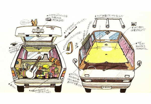 【クルマ物知り図鑑】ジウジアーロがデザインしキャンピング仕様も用意されたKカー、1969年スズキ・キャリィ（L40V）の際立つ個性