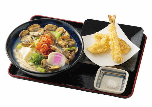 北九州のソウルフード「資さんうどん」は、2月27日（月）～「春香るあさりうどんまつり」を開催します。春の定番「あさり」を彩り豊かな「桜えびとあさりうどん」に仕上げました。旬の味わいを是非ご堪能下さい！