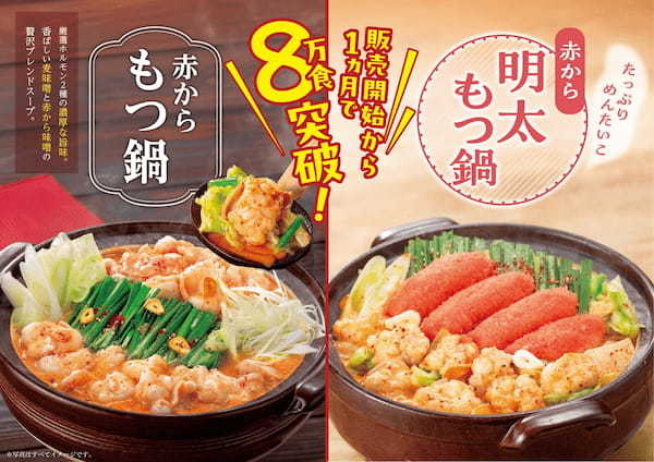 1カ月で8万食突破！2年ぶりにパワーアップして復活した「赤からもつ鍋」「赤から明太もつ鍋」が大ヒット！！