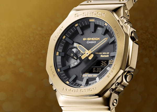 【G-SHOCKの最新作】八角形ベゼルが特徴的な2100シリーズにビビッドなイエロゴールドIPモデルが登場！