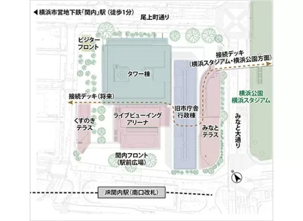 JR「関内」駅前に「新旧融合」の新たな街、2026年春グランドオープン 旧横浜市庁舎行政棟を活用