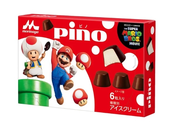 「ピノ」と「ザ・スーパーマリオブラザーズ・ムービー」がコラボ！「ピノガチャ」やフタ裏でオリジナルの遊びが楽しめる