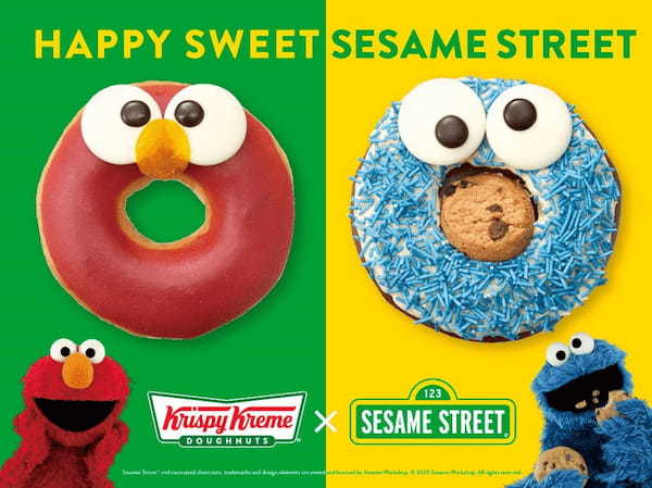 世界中で愛され続ける「セサミストリート」とのコラボレーション第2弾！　「エルモ」「クッキーモンスター」がドーナツに変身『HAPPY SWEET SESAME STREET』