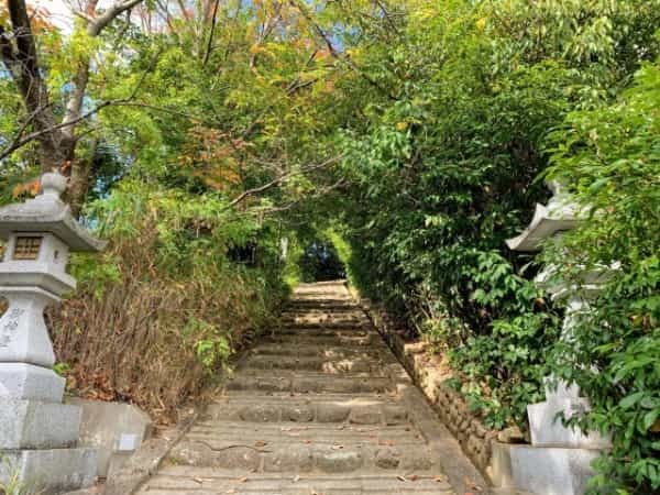 上甲東園にある門戸天神社の参道から見た西宮の景色【西宮フォト】