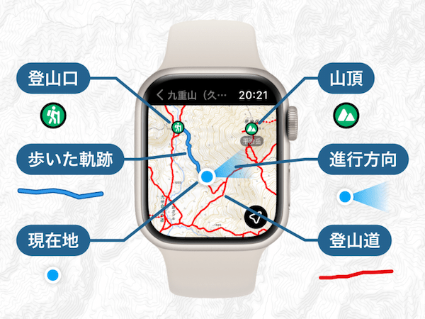 登山アプリ「YAMAP」がApple Watch対応。スマホを出さず現在地などを確認可能に