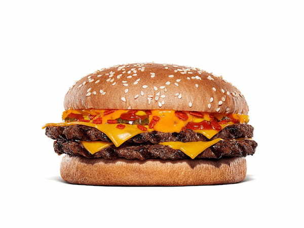 バーガーキング®の「にんにく・ガーリックバーガー」が超大型化して堂々誕生！たっぷりの特製ガーリックソースに直火焼きビーフ4枚とチーズ4枚が極限の旨さ！『にんにく・ガーリック ザ・ワンパウンダー』新発売