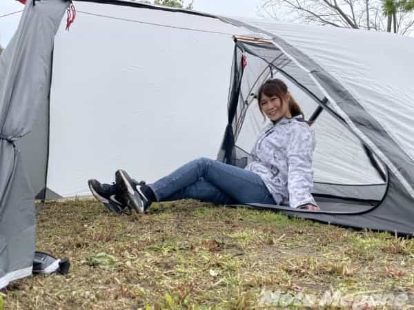 バイク乗りが作ったキャンプツーリング専用テント！前室が広くて便利！
