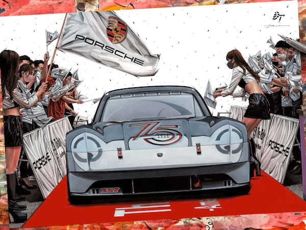 イラストアーティスト田村大氏、ポルシェスポーツカー生誕75周年を記念し、ポルシェスタジオ銀座で個展を開催