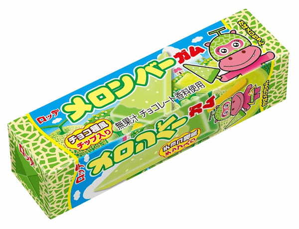 あのスイカバーがガムになっちゃった！チョコ種風チップ入り！「スイカバーガム」「メロンバーガム」2023年3月７日（火）新発売