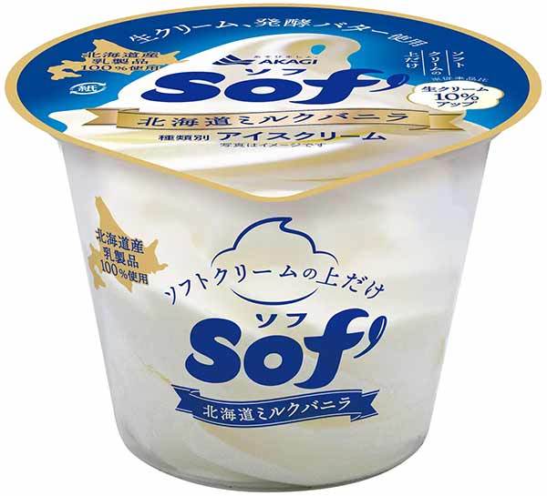 もっと「おいしい」をお客様に届けたい。 北海道ミルクバニラは生クリーム10%増量 富良野メロンは富良野メロン果汁20%増量 「Sof’（ソフ） 北海道ミルクバニラ、富良野メロン」