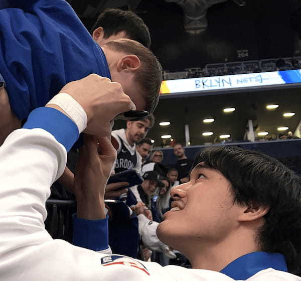 【NBA】渡邊雄太(ネッツ)にジェイコブス晶 (NBAグローバルアカデミー)がネッツホームへ会いにいく