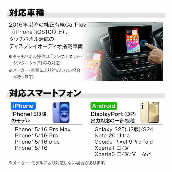 愛車のタッチパネルがスマホに！MAXWINがミラーリング対応のワイヤレスCarPlayアダプター発売