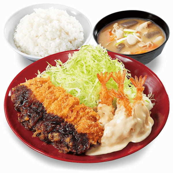 【海老&チキン】揚げ揚げでボリューム重視「海老マヨとチキンカツの合い盛り」かつやに新登場!
