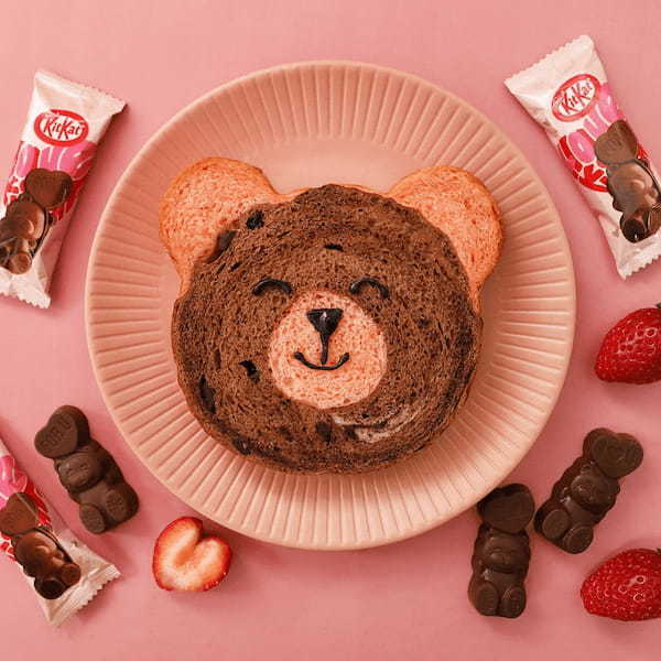 『キットカット ハートフルベアー』とのバレンタイン限定コラボレーション!『ねこねこ食パン loves ハートフルベアー』が1月24日より新発売!初のくま型食パンも一部店舗で同日発売