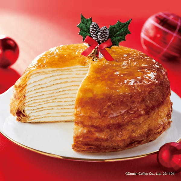 クリスマスを華やかに彩る「クリスマスミルクレープ」と「クリスマスモンブラン」 ドトールコーヒーショップで11月1日(水)予約開始