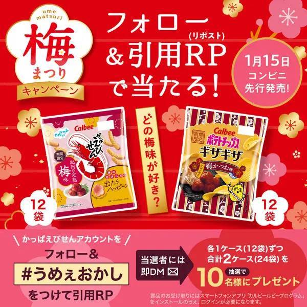 梅味の「かっぱえびせん」と「ポテトチップスギザギザ」が期間限定で登場