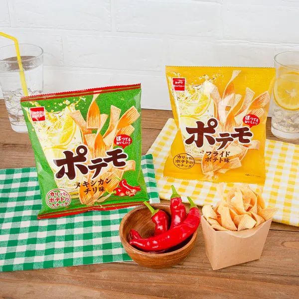 おつまみ系スナック菓子「ポテモ」に新定番フレーバー「メキシカンチリ味」登場