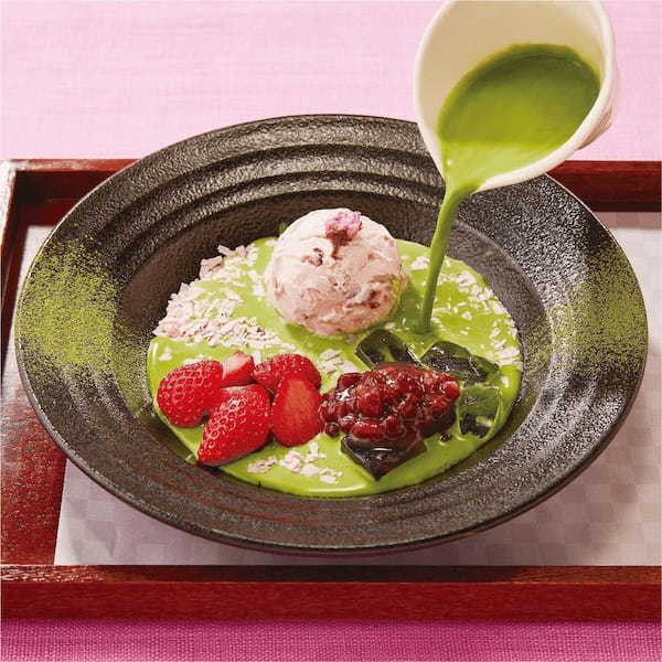 【新商品】大三萬年堂HANARE監修のオリジナル和スイーツや季節のぜんざい「桜舞う抹茶みるくぜんざい」などの新メニューが登場いたします
