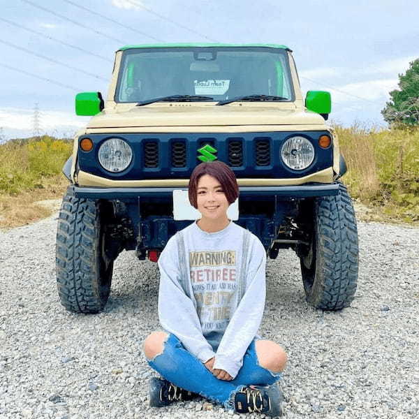 一目惚れジムニ―のチャームポイントは”アイボリー×グリーン”のツートンカラー！クロカントライアルにも出てます！