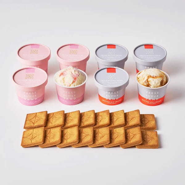 お中元にもお勧めの夏限定「PRESS BUTTER SAND」新商品が登場!甘酸っぱい桃の「バターサンド〈桃〉」「バターアイスクリーム〈桃〉」ブランド初展開の「3層のフルーツジュレセット〈桃・檸檬〉」