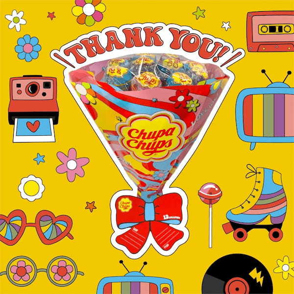 カラフルなチュッパチャプスを集めたブーケが今年もデザイン違いで登場！『チュッパチャプス　フラワーブーケ』2023年2月6日(月)より発売