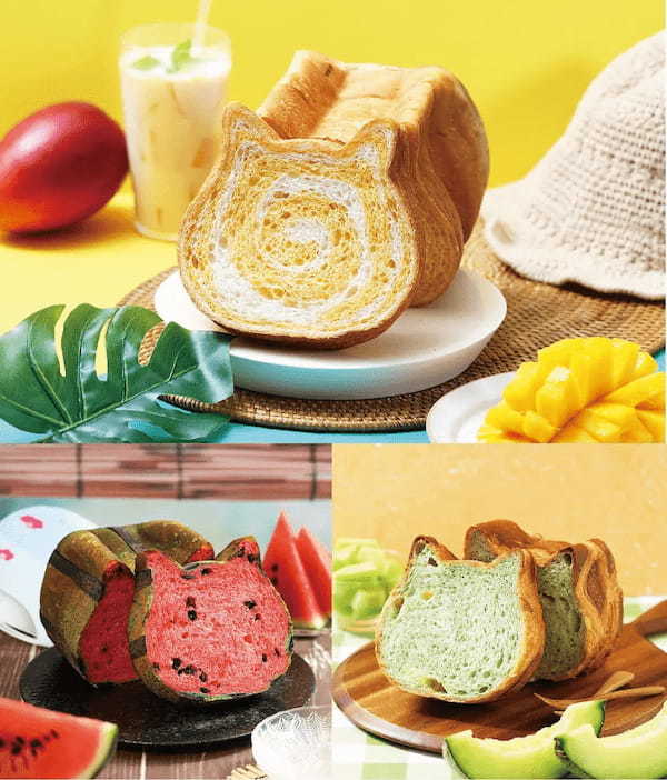 【ねこねこ 8月限定商品!】『ねこねこ食パン マンゴーラッシー』が8月1日より新発売。本物にそっくり!? 『ねこねこ食パン (スイカ+メロン)』もオンラインストア限定で同日発売