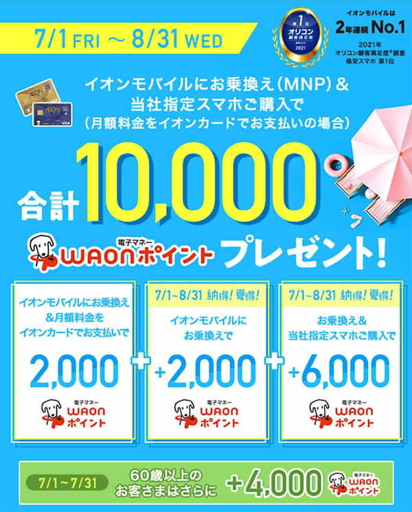 格安SIMキャンペーンまとめ【2022年8月】IIJmio、イオンモバイル、OCN モバイル ONEなど